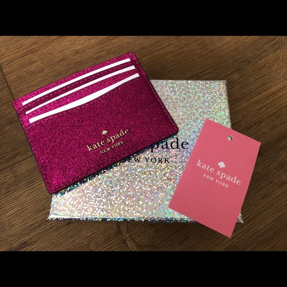 kate spade Accessories - KATE SPADE-NWT Hot Pink Glittery ID/Card Holder